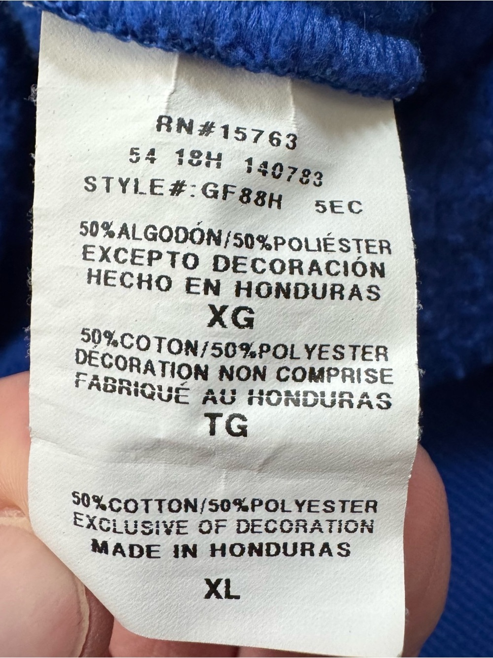 Champion Powerblend Fleece Crew Felt Script Logo Chainstitch GF88H Blue Sz XL - Picture 15 of 16